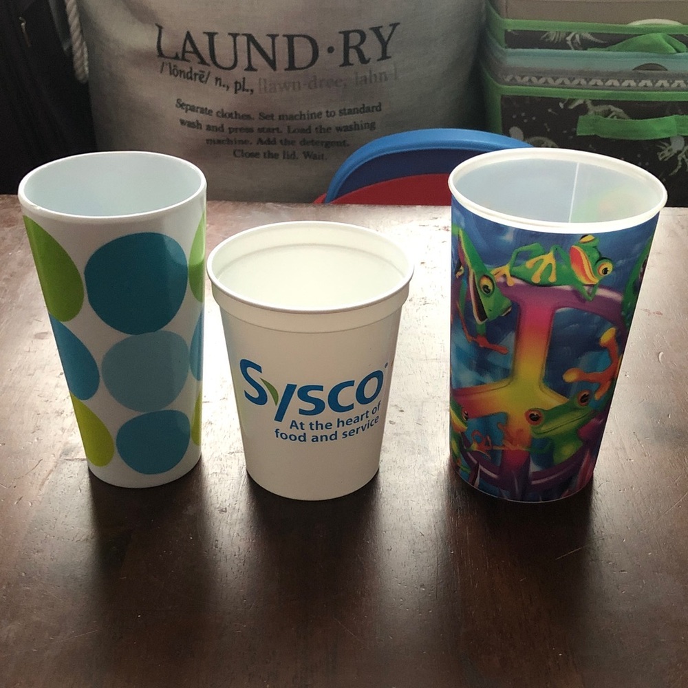 Three unbranded Plastic Fun Cups Set